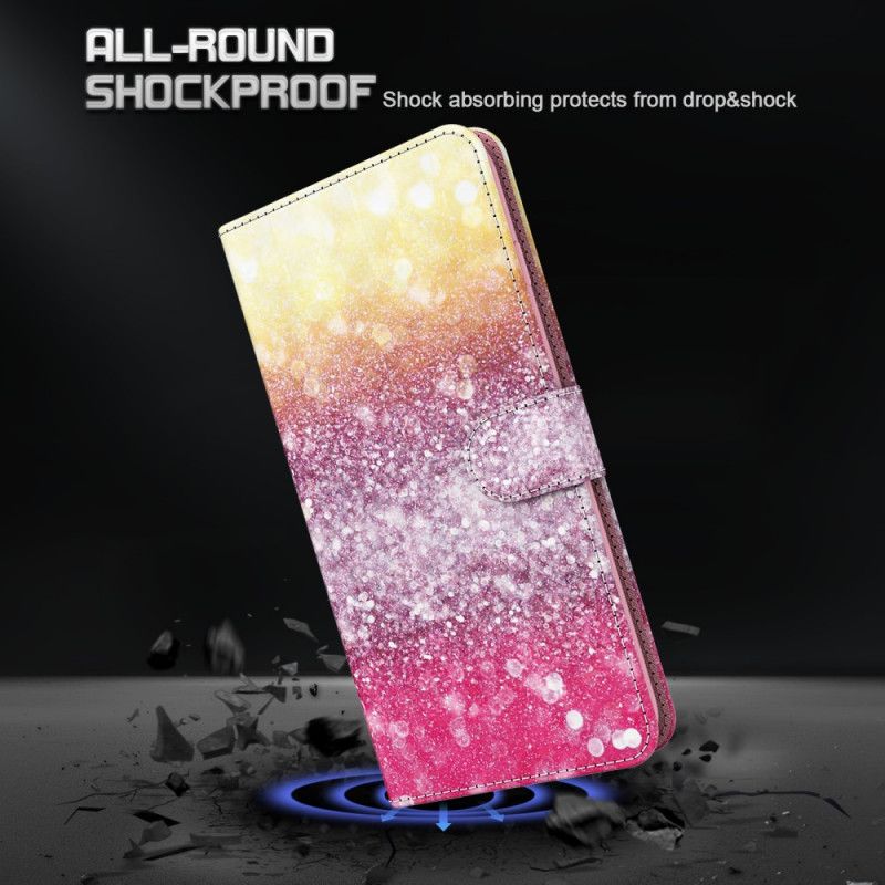 Flip Cover Læder Xiaomi Mi 10T Lite 5G / Redmi Note 9 Pro 5G Magenta Glitter Beskyttelse