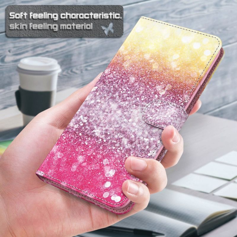 Flip Cover Læder Xiaomi Mi 10T Lite 5G / Redmi Note 9 Pro 5G Magenta Glitter Beskyttelse