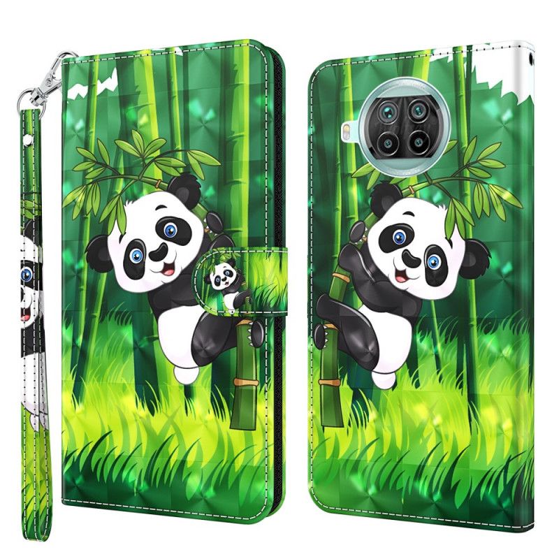 Flip Cover Læder Xiaomi Mi 10T Lite 5G / Redmi Note 9 Pro 5G Panda Og Bambus Beskyttelse