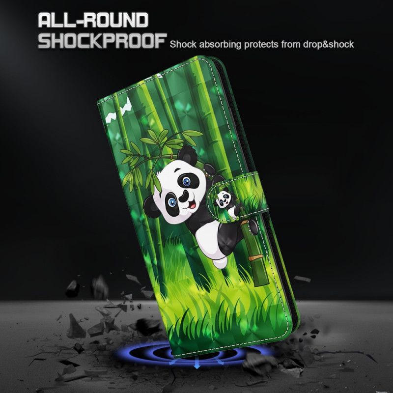 Flip Cover Læder Xiaomi Mi 10T Lite 5G / Redmi Note 9 Pro 5G Panda Og Bambus Beskyttelse