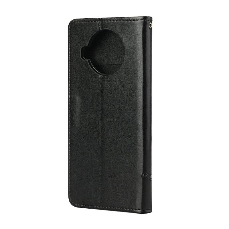 Flip Cover Læder Xiaomi Mi 10T Lite 5G / Redmi Note 9 Pro 5G Sort Asien Sommerfugle