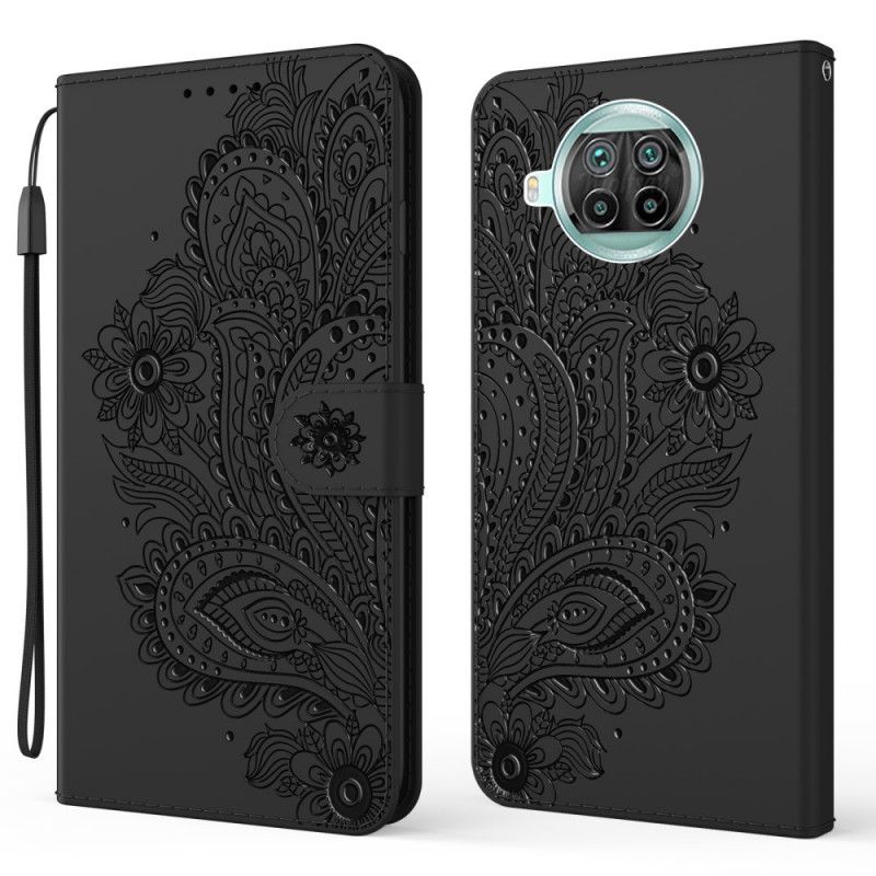 Flip Cover Læder Xiaomi Mi 10T Lite 5G / Redmi Note 9 Pro 5G Sort Barok Med Rem Original