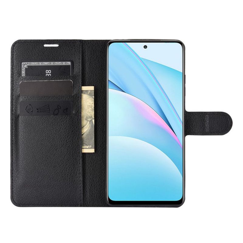 Flip Cover Læder Xiaomi Mi 10T Lite 5G / Redmi Note 9 Pro 5G Sort Klassisk Beskyttelse