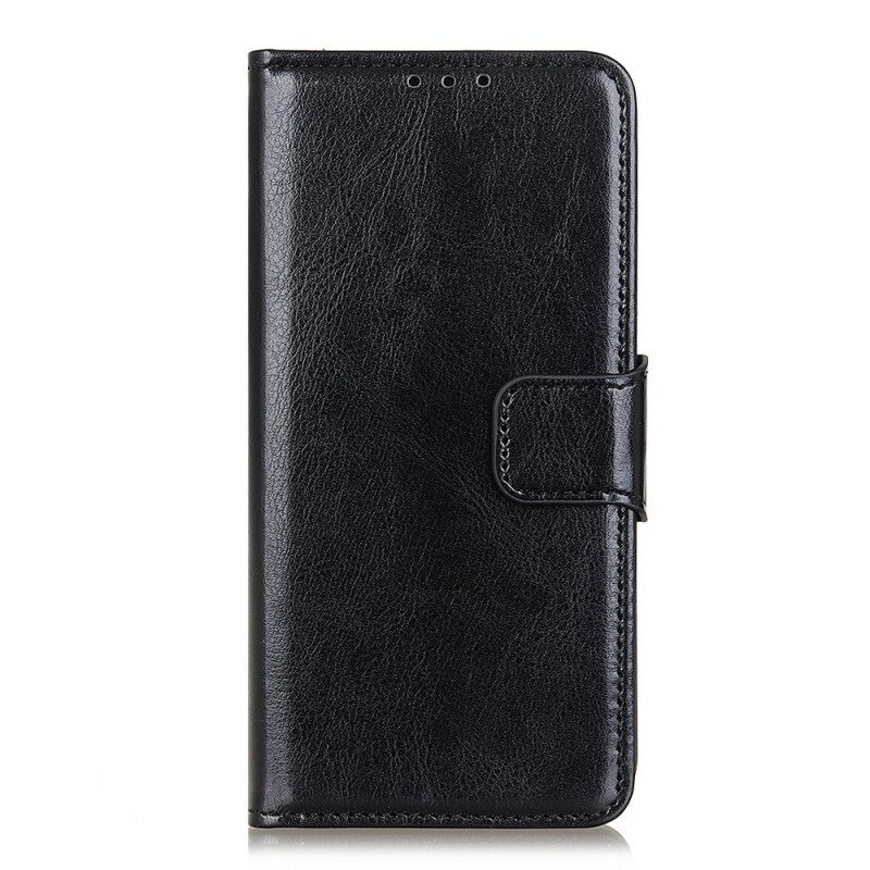 Flip Cover Læder Xiaomi Mi 10T Lite 5G / Redmi Note 9 Pro 5G Sort Skinnende Lædereffekt