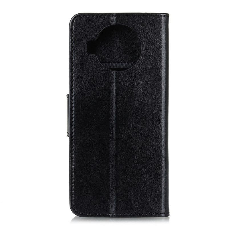 Flip Cover Læder Xiaomi Mi 10T Lite 5G / Redmi Note 9 Pro 5G Sort Skinnende Lædereffekt