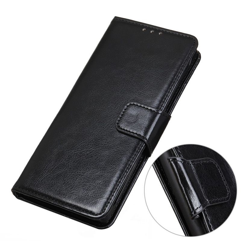 Flip Cover Læder Xiaomi Mi 10T Lite 5G / Redmi Note 9 Pro 5G Sort Skinnende Lædereffekt