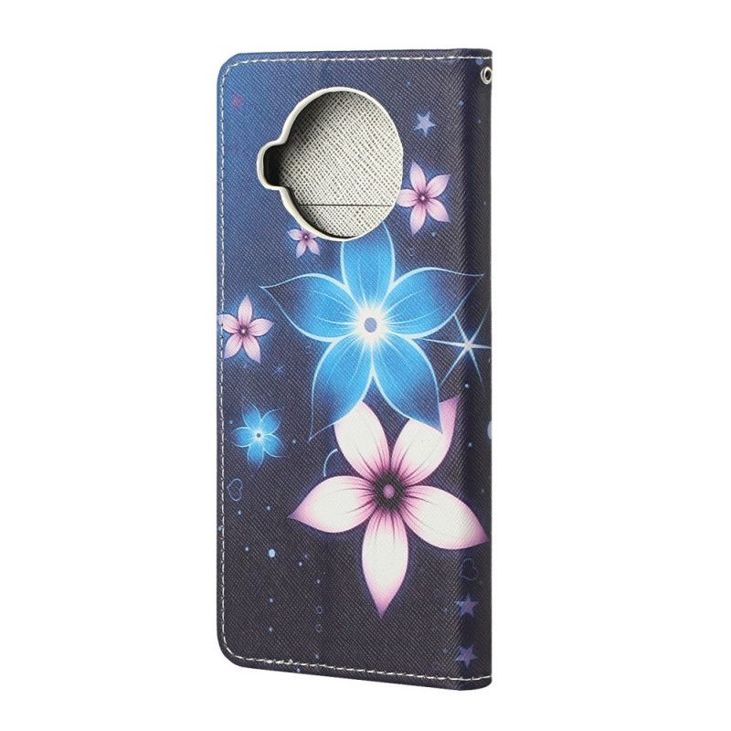 Flip Cover Xiaomi Mi 10T Lite 5G / Redmi Note 9 Pro 5G Måneblomster Med Rem