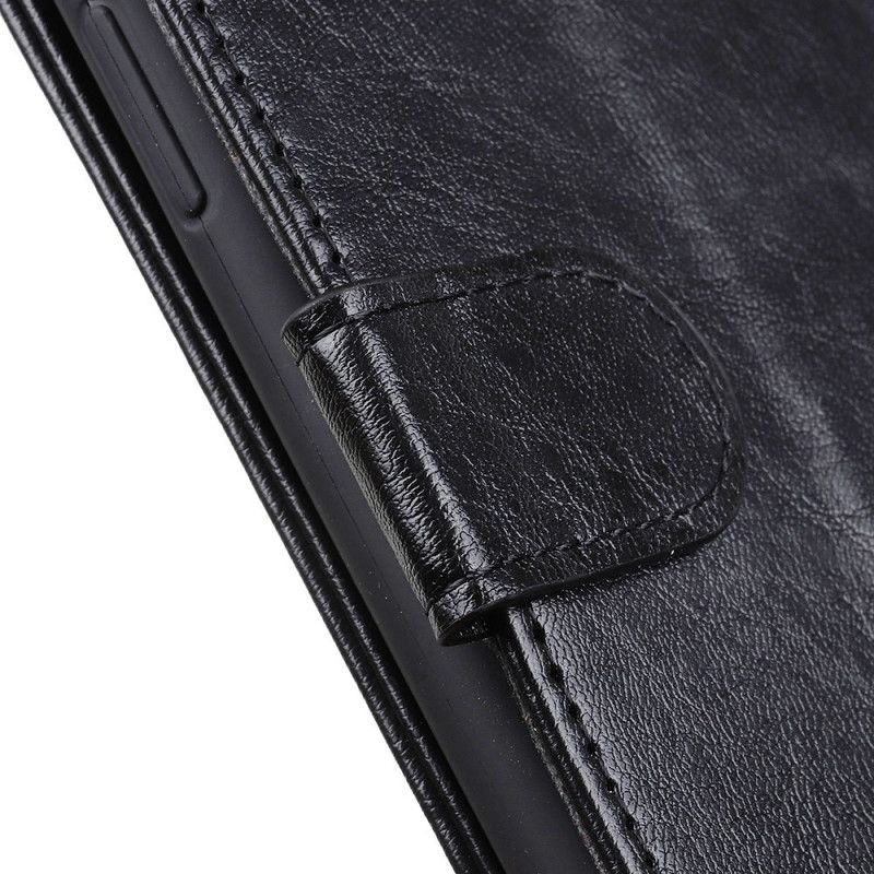 Flip Cover Xiaomi Mi 10T Lite 5G / Redmi Note 9 Pro 5G Sort Struktureret Kunstlæder