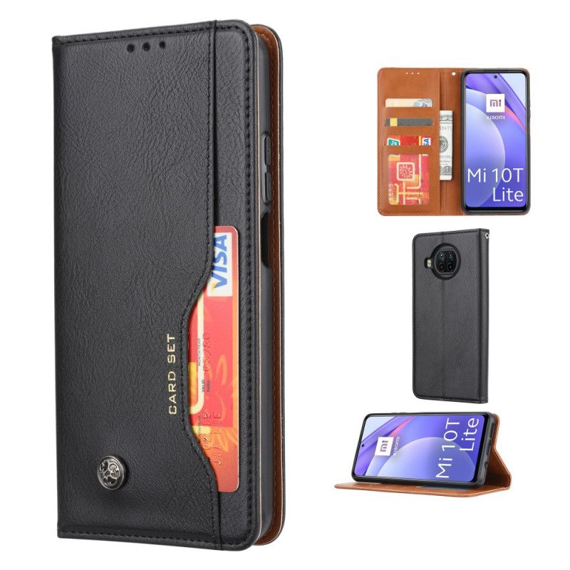 Læder Cover Xiaomi Mi 10T Lite 5G / Redmi Note 9 Pro 5G Sort Kortholder