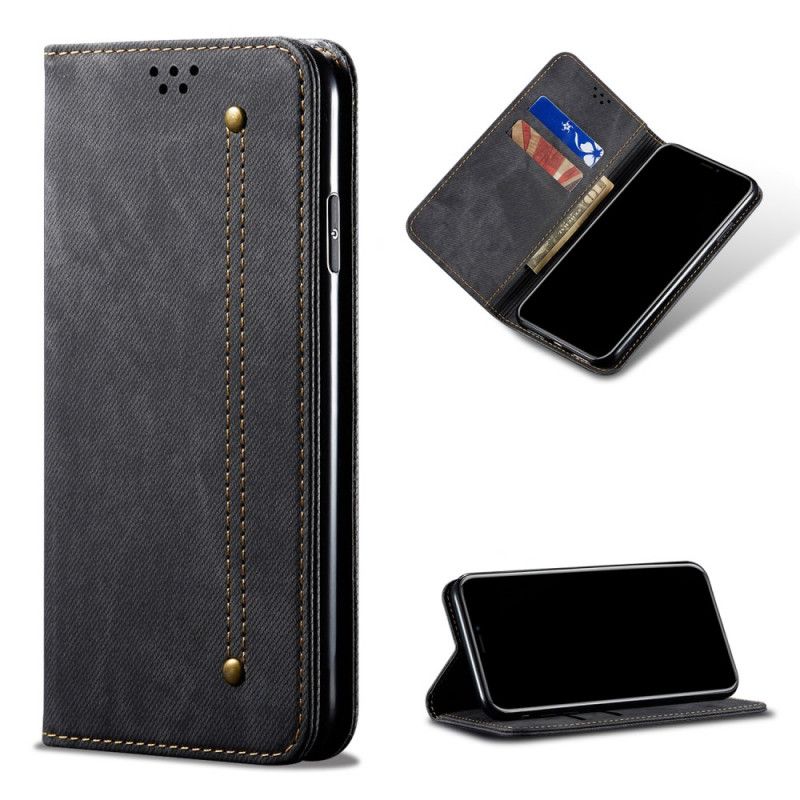 Læder Cover Xiaomi Mi 10T Lite 5G / Redmi Note 9 Pro 5G Sort Mobilcover Jeansstof