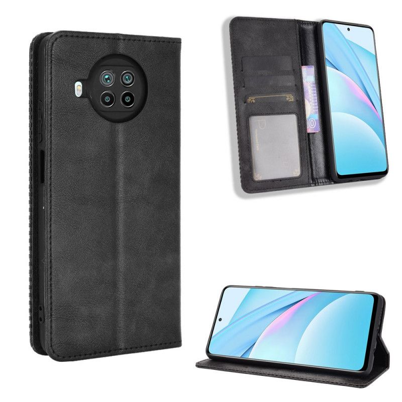 Læder Cover Xiaomi Mi 10T Lite 5G / Redmi Note 9 Pro 5G Sort Mobilcover Vintage Effekt