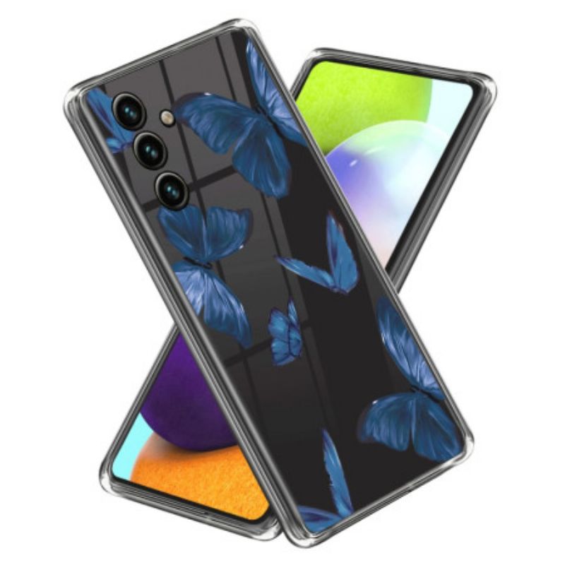 Cover Samsung Galaxy A15 Blå Sommerfugle