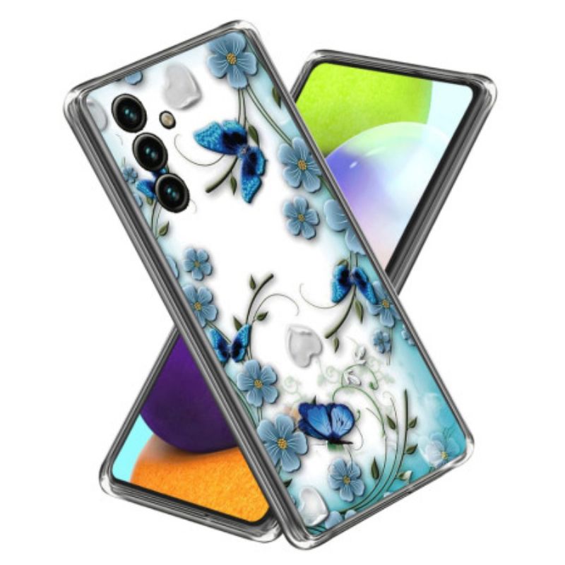 Cover Samsung Galaxy A15 Sommerfugle Og Blomster