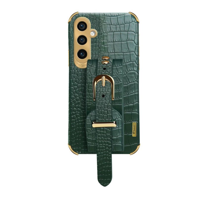 Cover Samsung Galaxy A15 Telefon Etui Krokodillestil Med Armbåndsstøtte