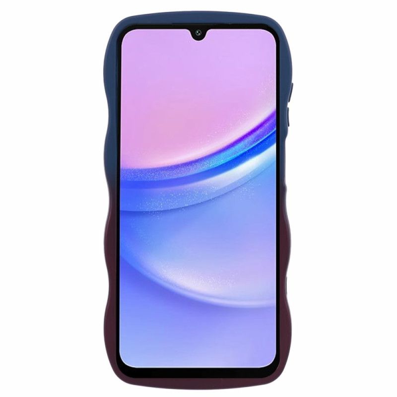 Cover Samsung Galaxy A15 Telefon Etui Tofarvet Bølget Silikone