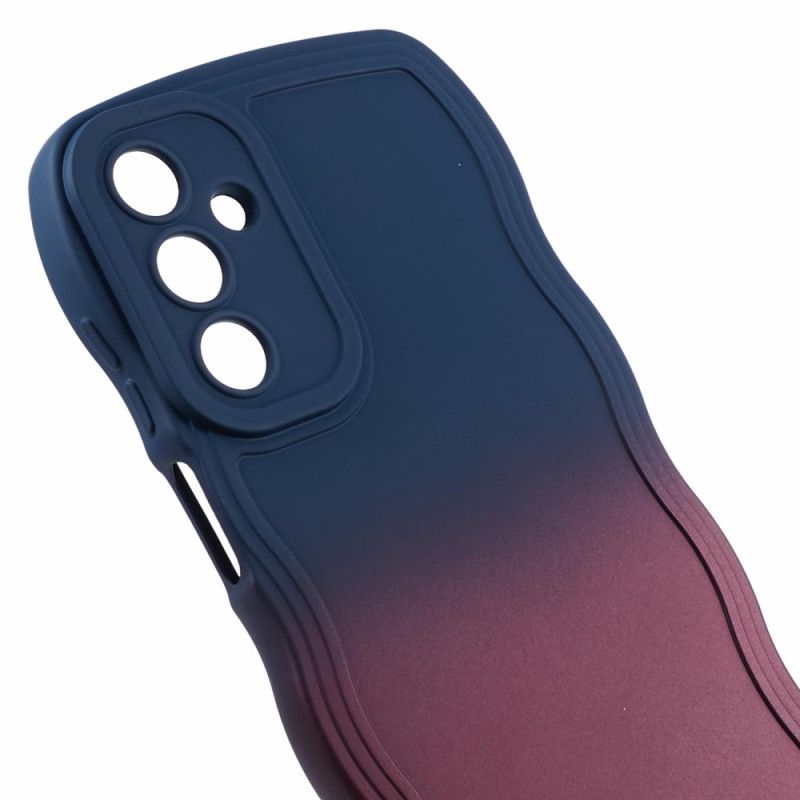 Cover Samsung Galaxy A15 Telefon Etui Tofarvet Bølget Silikone