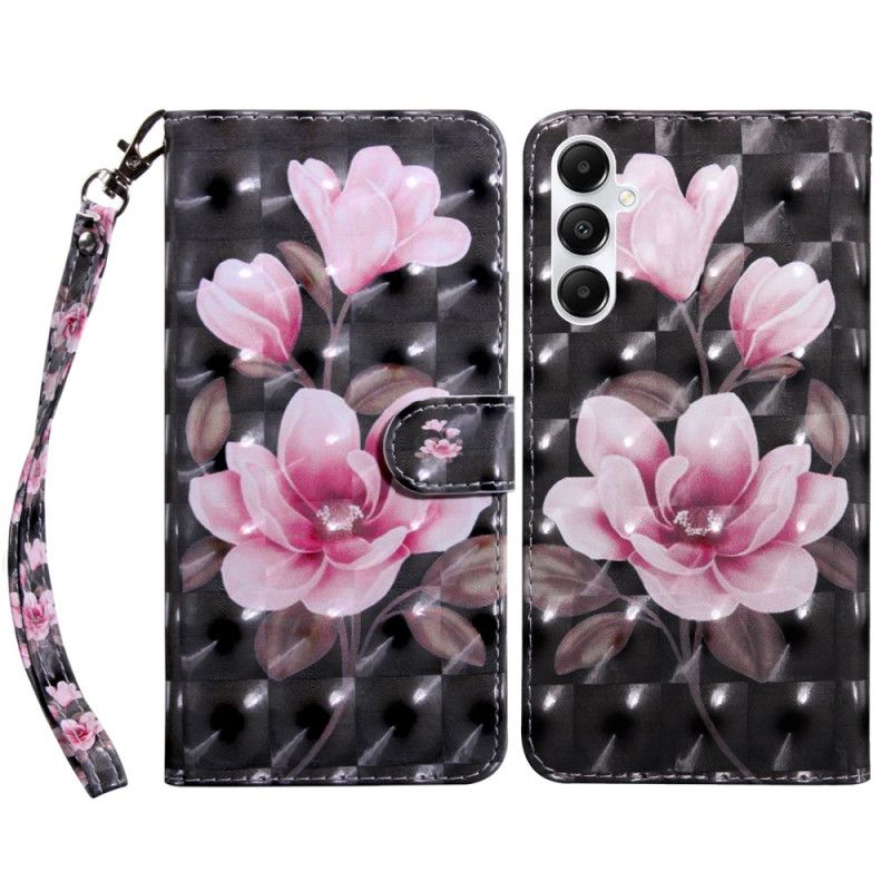 Flip Cover Samsung Galaxy A15 Blomstrende Blomster Med Rem