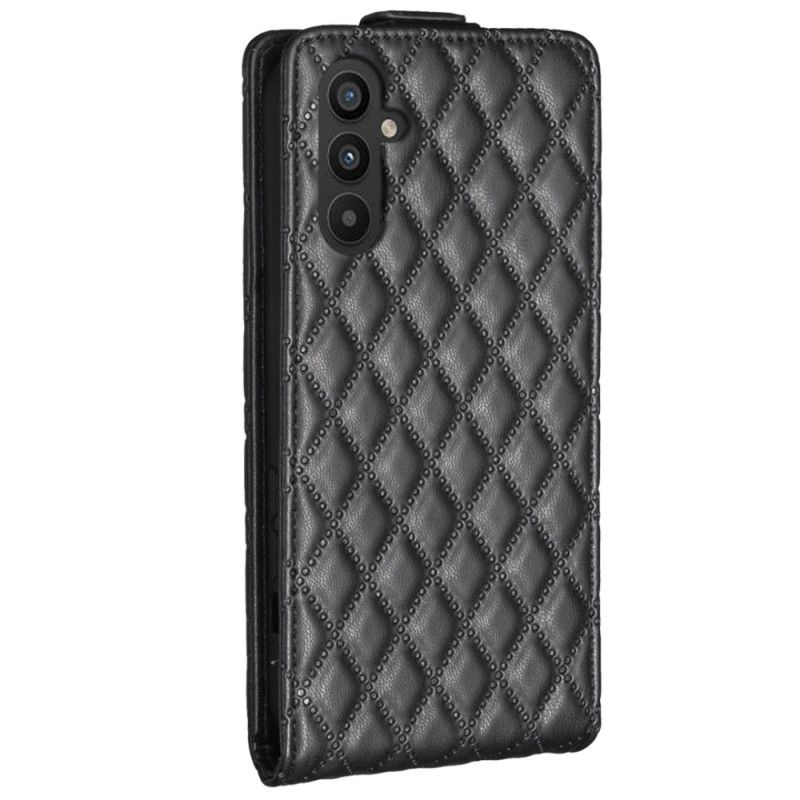 Læder Cover Samsung Galaxy A15 Quiltet Lodret Klap