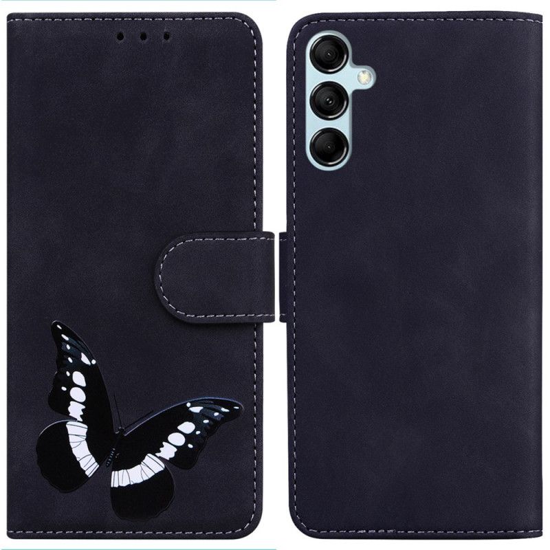 Læder Cover Samsung Galaxy A15 Telefon Etui Sommerfugletryk