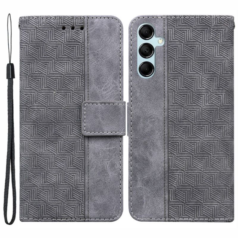 Læder Cover Samsung Galaxy A15 Vævet Remmønster