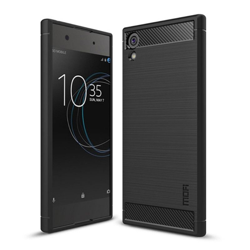 Cover Sony Xperia XA1 Sort Mobilcover Imak Børstet Kulfiber