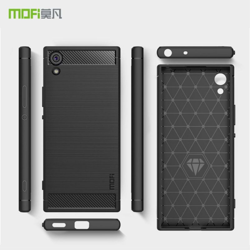 Cover Sony Xperia XA1 Sort Mobilcover Imak Børstet Kulfiber