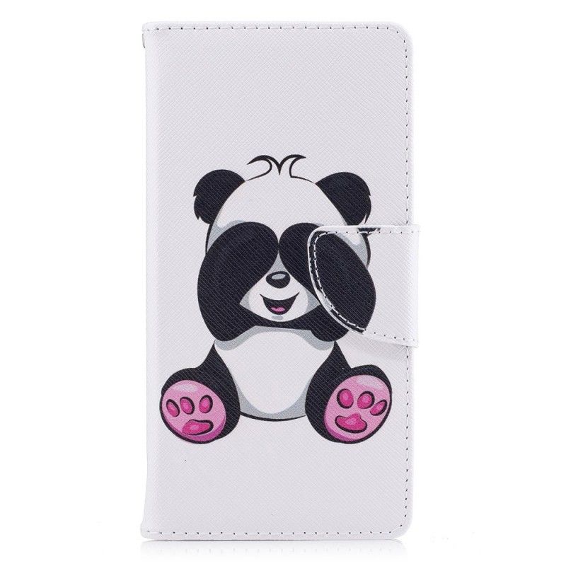 Flip Cover Læder for Sony Xperia XA1 Sjov Panda