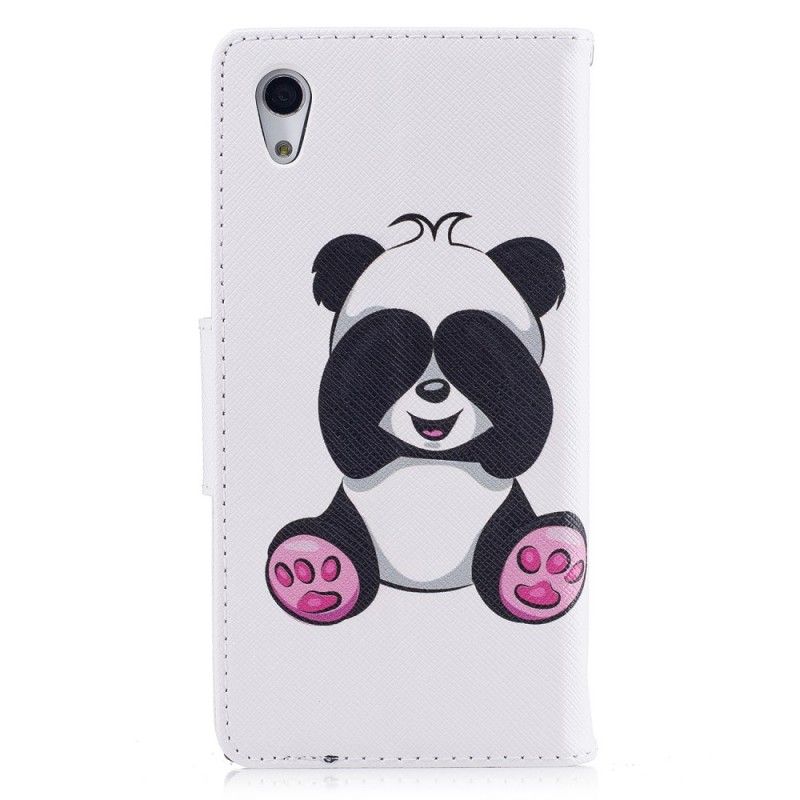 Flip Cover Læder for Sony Xperia XA1 Sjov Panda