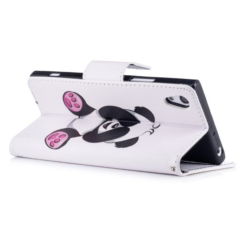 Flip Cover Læder for Sony Xperia XA1 Sjov Panda