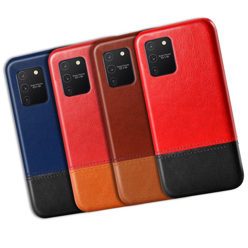 Cover for Samsung Galaxy S10 Lite Sort Ksq Tofarvet Lædereffekt