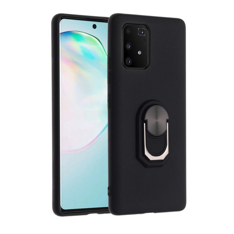 Cover for Samsung Galaxy S10 Lite Sort Metalliseret Ringstøtte