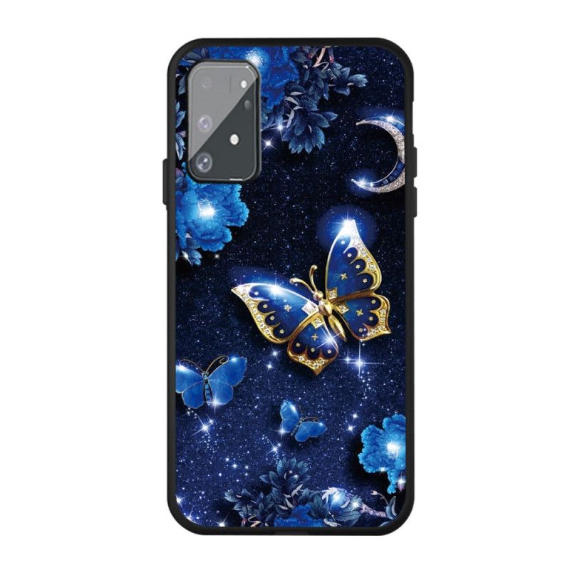 Cover Samsung Galaxy S10 Lite Mobilcover Gylden Sommerfugl