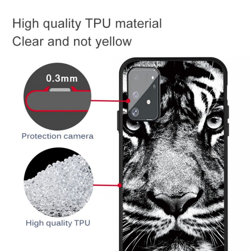 Cover Samsung Galaxy S10 Lite Mobilcover Sort Og Hvid Tiger