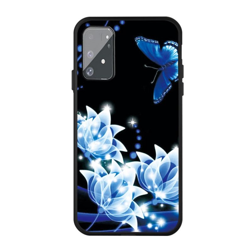 Cover Samsung Galaxy S10 Lite Sommerfugl Og Blå Blomster