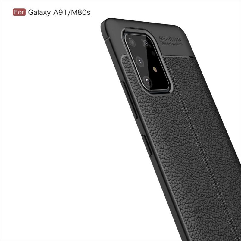 Cover Samsung Galaxy S10 Lite Sort Dobbelt Line Lychee Læder Effekt