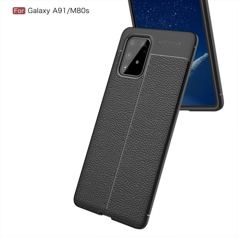 Cover Samsung Galaxy S10 Lite Sort Dobbelt Line Lychee Læder Effekt