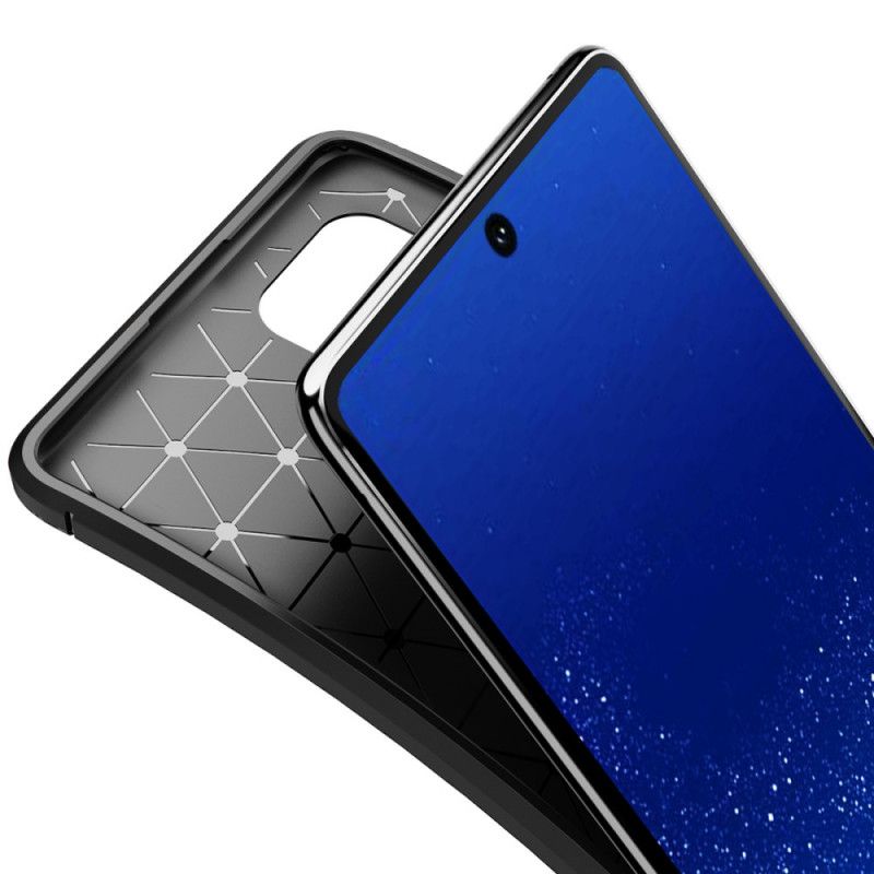 Cover Samsung Galaxy S10 Lite Sort Fleksibel Kulfiberstruktur