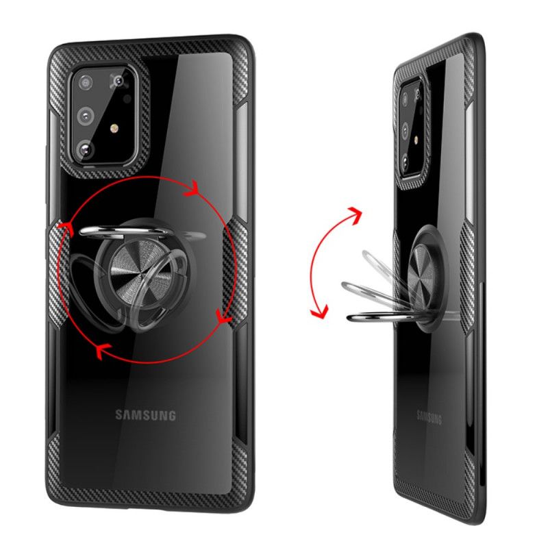 Cover Samsung Galaxy S10 Lite Sort Kulfiber Metalring Beskyttelse