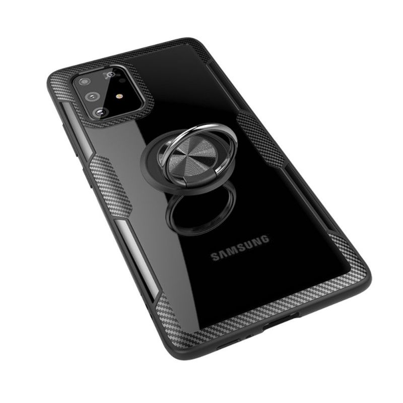 Cover Samsung Galaxy S10 Lite Sort Kulfiber Metalring Beskyttelse