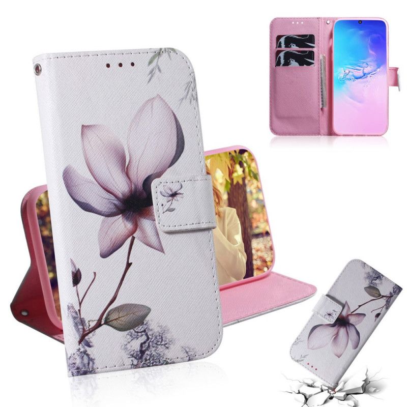 Flip Cover Læder Samsung Galaxy S10 Lite Gammel Rosenblomst