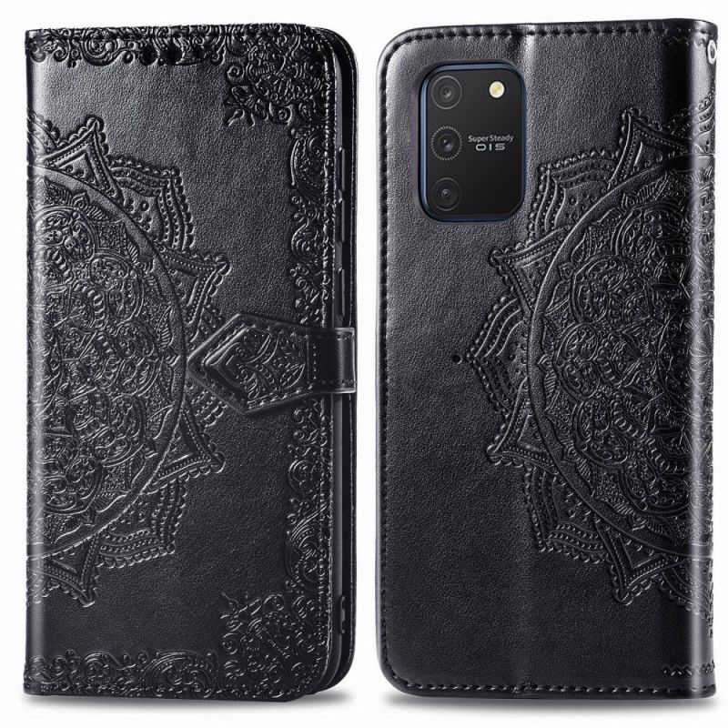 Flip Cover Læder Samsung Galaxy S10 Lite Grå Mandala I Middelalderen