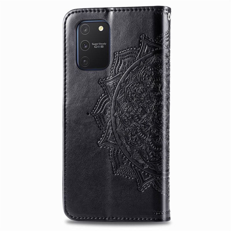 Flip Cover Læder Samsung Galaxy S10 Lite Grå Mandala I Middelalderen