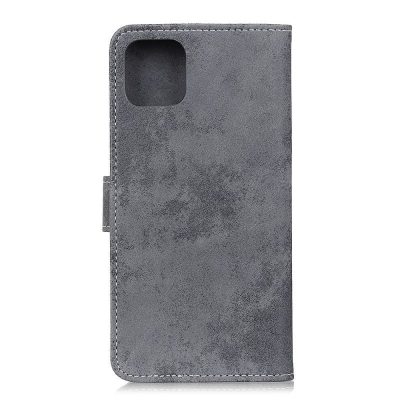 Flip Cover Læder Samsung Galaxy S10 Lite Grå Vintage-Effekt Læder