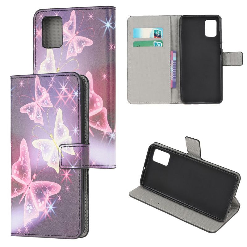 Flip Cover Læder Samsung Galaxy S10 Lite Neonsommerfugle Original