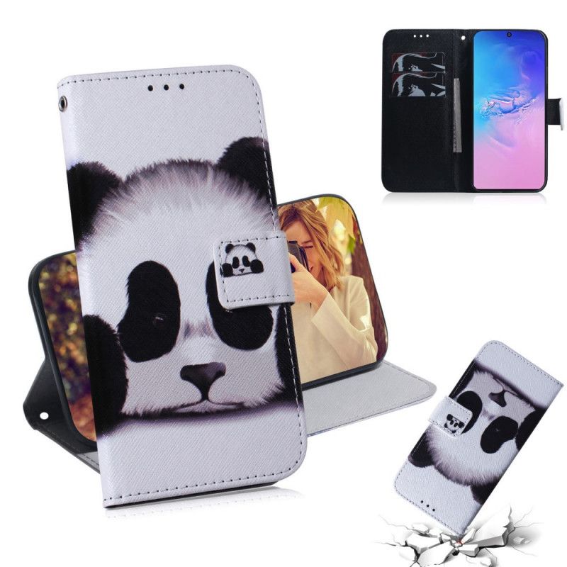 Flip Cover Læder Samsung Galaxy S10 Lite Panda Ansigt Original