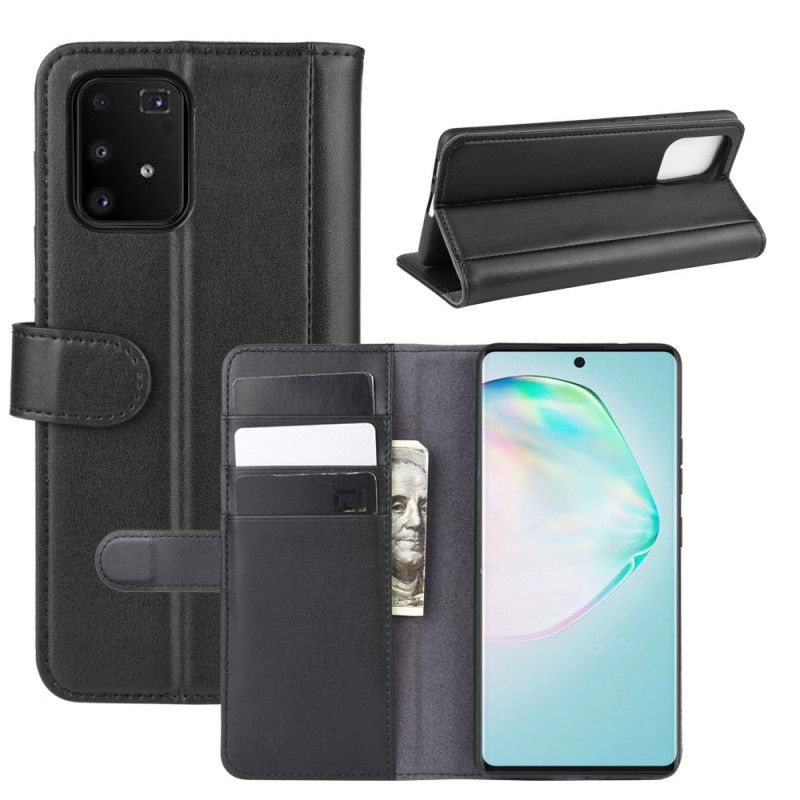 Flip Cover Læder Samsung Galaxy S10 Lite Sort Delt Læder