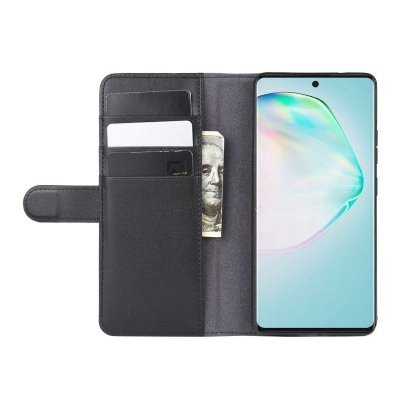 Flip Cover Læder Samsung Galaxy S10 Lite Sort Delt Læder