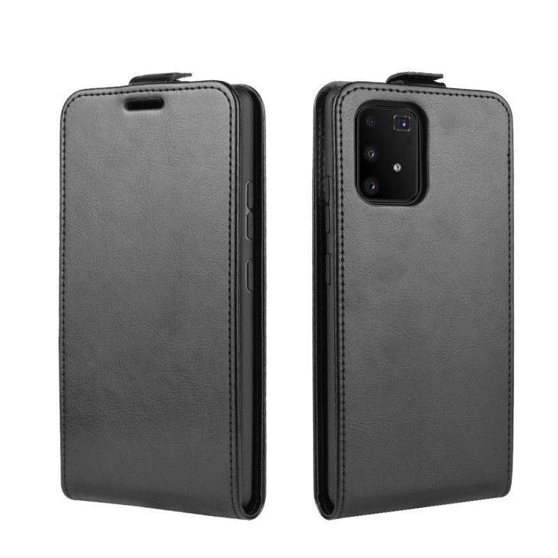 Flip Cover Læder Samsung Galaxy S10 Lite Sort Foldning Af Lædereffekt