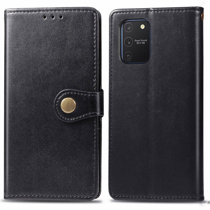 Flip Cover Læder Samsung Galaxy S10 Lite Sort Kunstlæder Og Vintage Lås