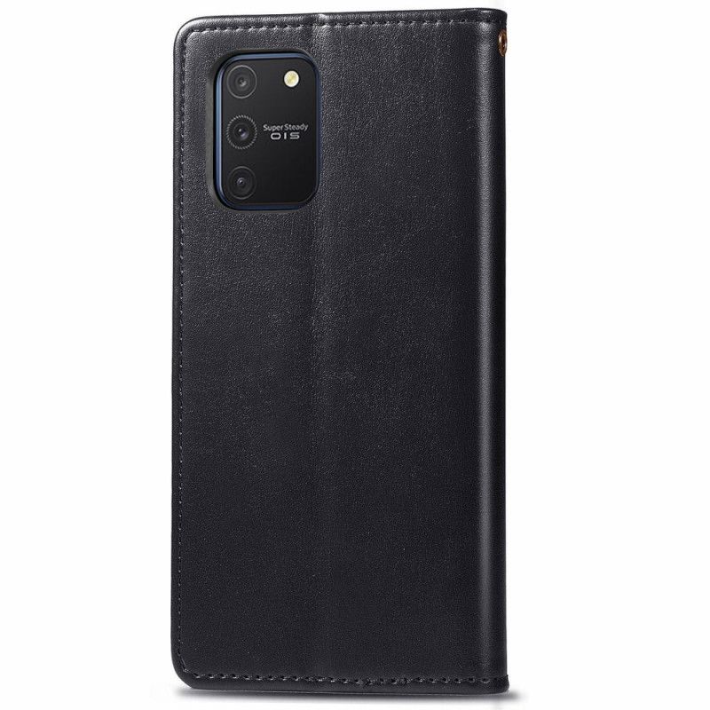 Flip Cover Læder Samsung Galaxy S10 Lite Sort Kunstlæder Og Vintage Lås